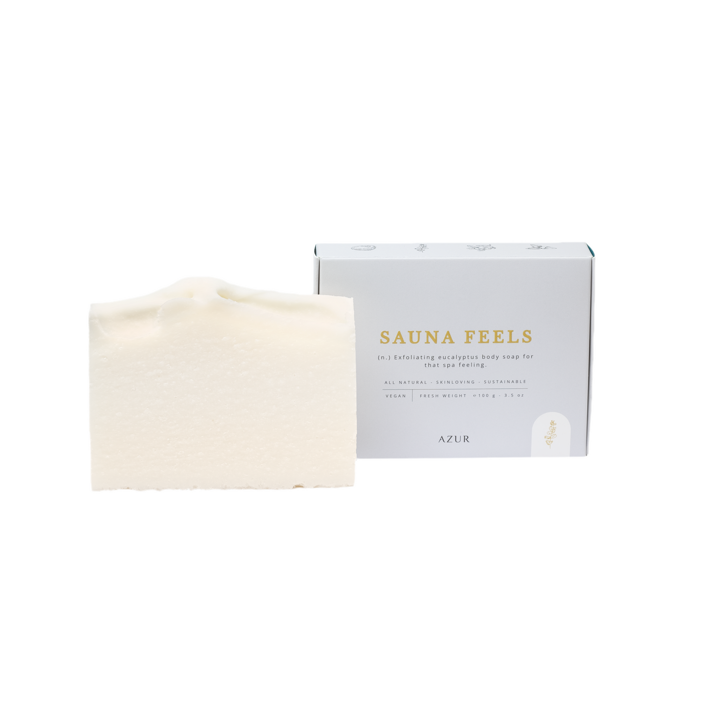 Barra exfoliante de eucalipto 100% natural, vegan, sustentável