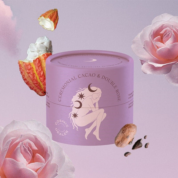 Infusão de cacau cerimonial e rosas